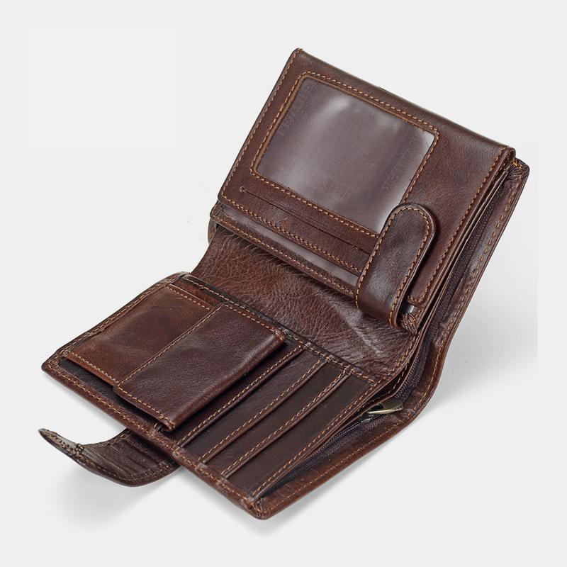 Multi-slot Trifold Genuine Leather Vintage Wallet