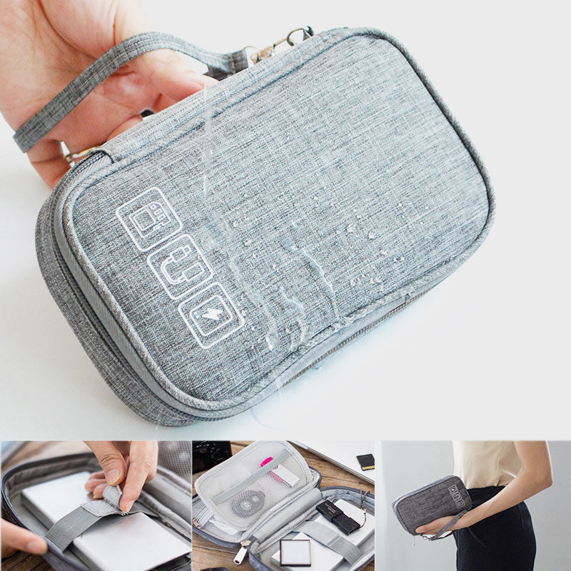 Waterproof Portable Clutch Bag Storage Digital Cable Travel Cord Organizer