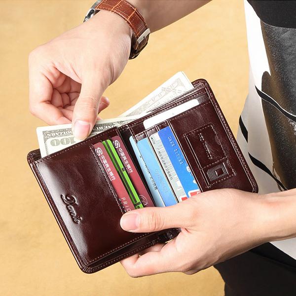 GenuineLeather RFID Anti-theft Vintage Wallet