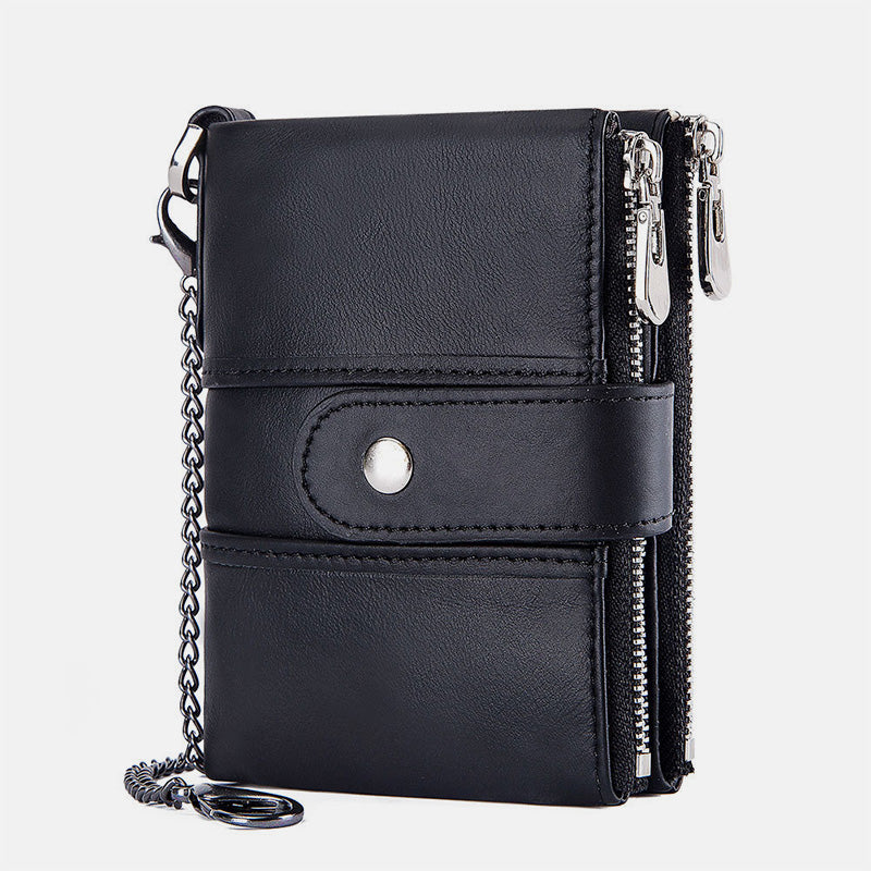 GenuineLeather Anti-theft Retro Wallet With Chain