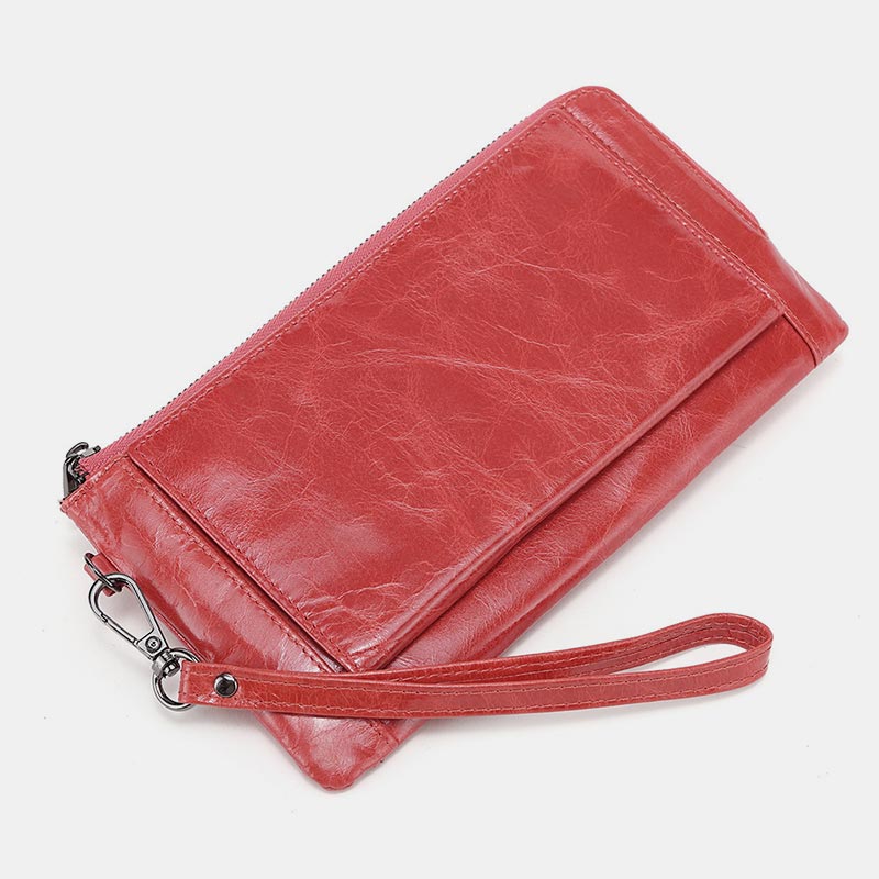 Multi-Slot Classic GenuineLeather Card Holder Long Wallet