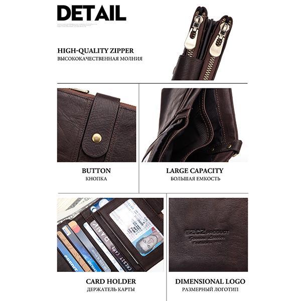 GenuineLeather Anti-theft Retro Wallet With Chain