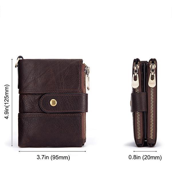 GenuineLeather Anti-theft Retro Wallet With Chain