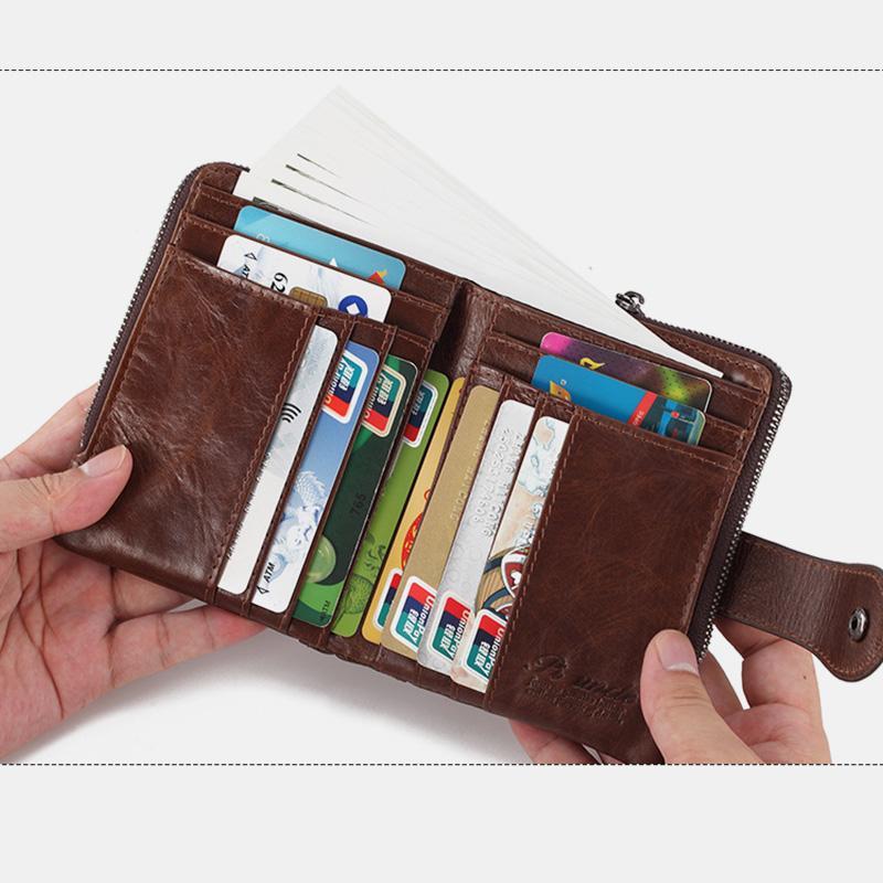 Genuine Leather Multi-Slot Anti-theft Wallet